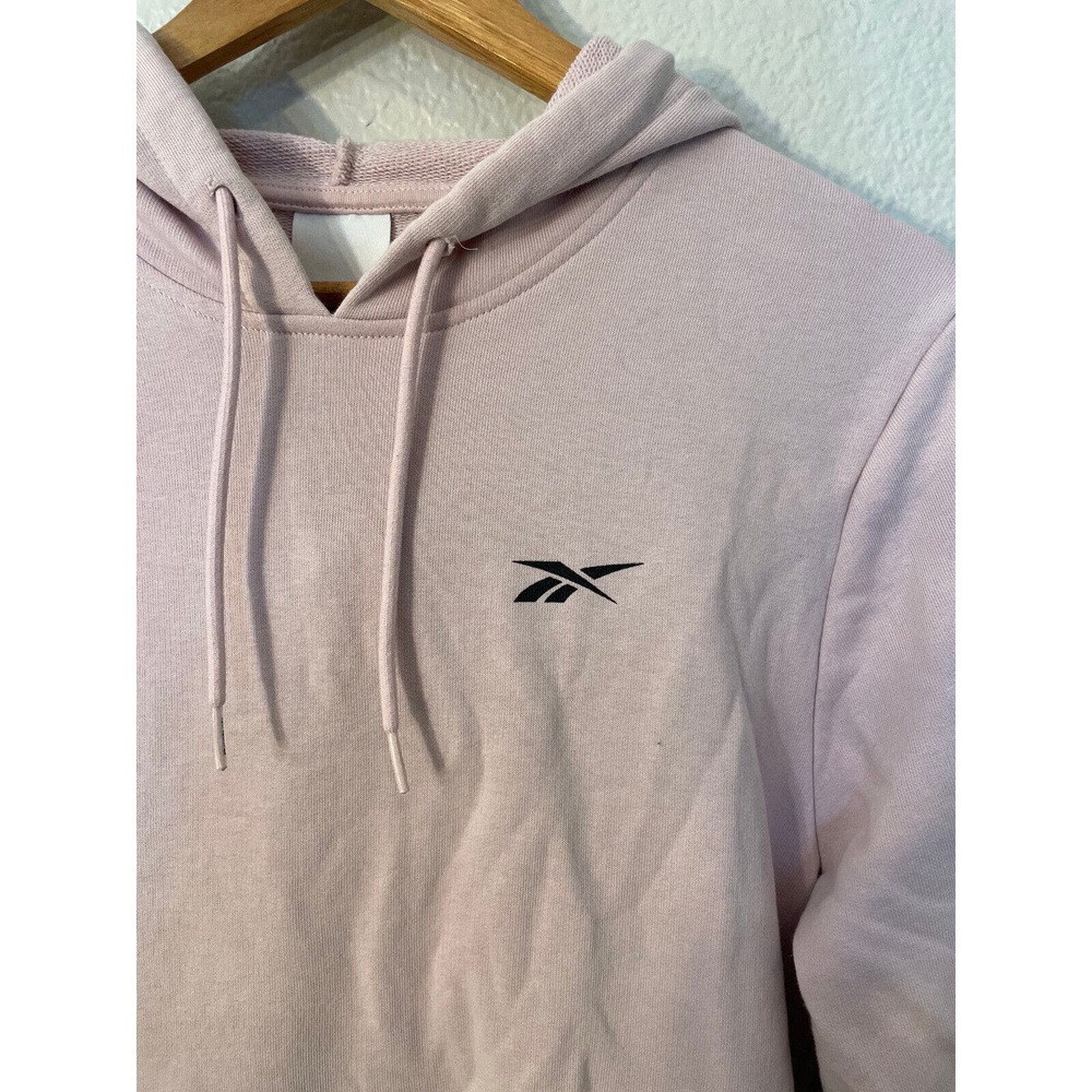 Pink ReeCycled Reebok Hoodie‎ Pullover Long Sleeve Sweatshirt Mens Small - Picture 3 of 9
